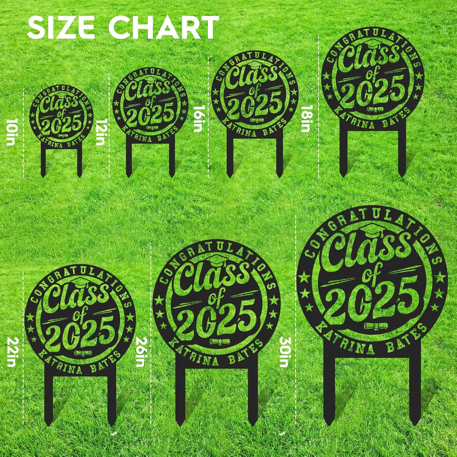  Custom Graduation Decorations Yard Sign, Senior Yard Signs Class of 2025, Custom Signs Outdoor Metal, Yard Sign Stakes Metal, Grad Gifts, Graduate Decorations for College High School