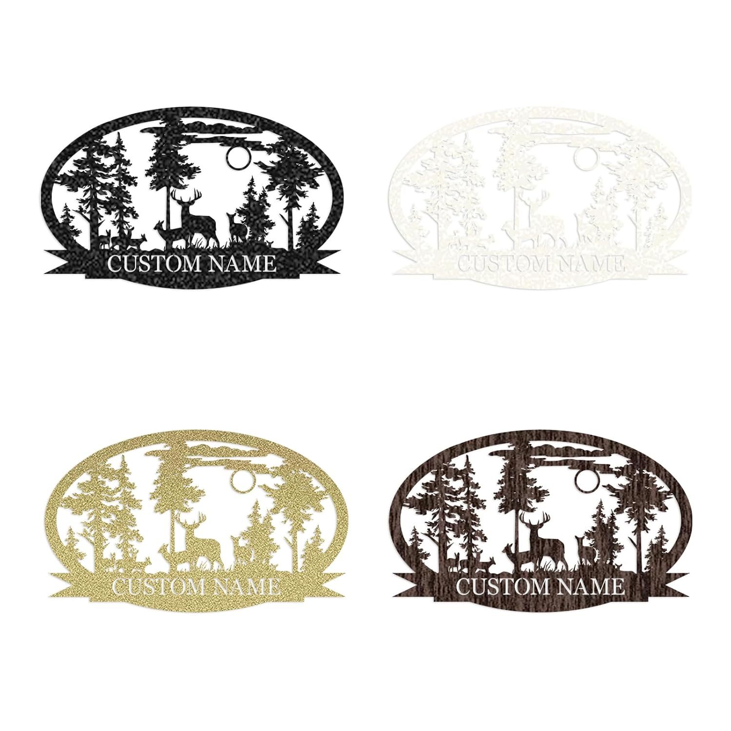 Custom Deer Metal Cabin Sign, Personalized Camping Decor, Perfect Deer Hunter Gift-MetalsignX