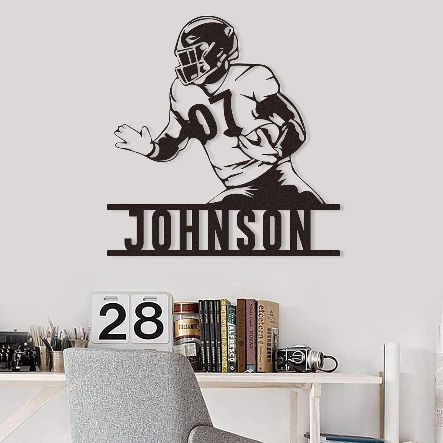Personalized Football Metal Sign, Metal Signs Customized, Custom Ball Football Metal Wall Art, Custom Signs Outdoor Metal, Custom Name Sign Football Room Decor for Boys