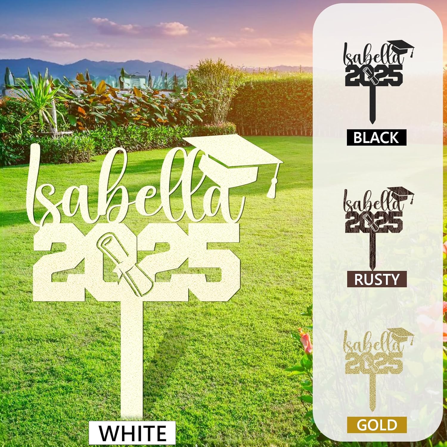  Custom Graduation Decorations Yard Sign, Senior Yard Signs Class of 2025, Custom Signs Outdoor Metal, Yard Sign Stakes Metal, Grad Gifts, Graduate Decorations for College High School