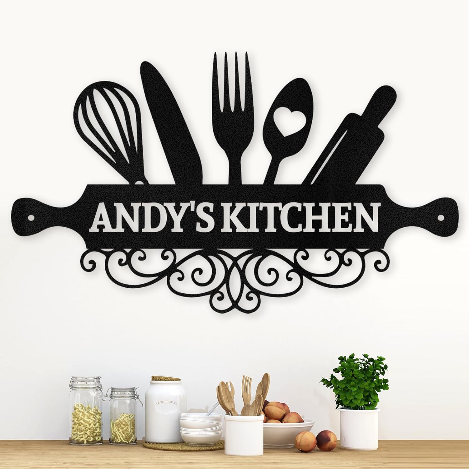 Personalized Wine Metal Sign, Metal Kitchen Wall Decor, Hanging Kitche