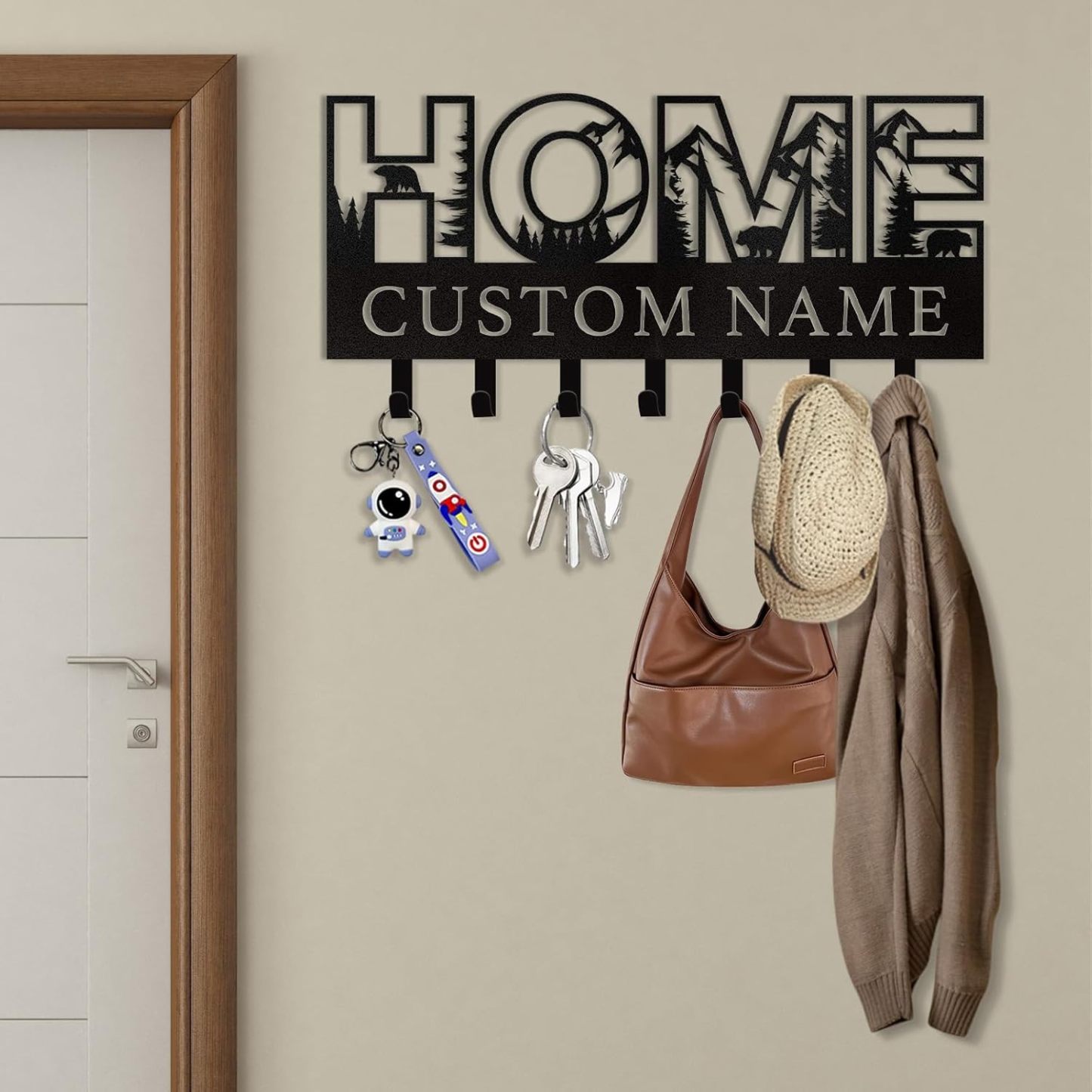 Personalized Key Holder on Wall, Custom Key Hanger Wall Mount with Name-MetalsignX