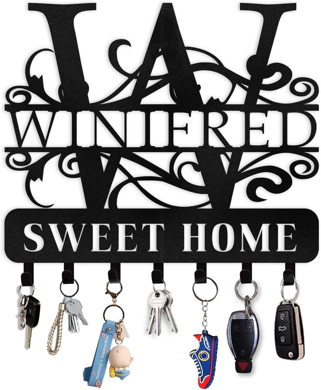 Personalized Key Holder for Wall, Custom Forest Deer Coat Rack Wall Hanging-MetalsignX