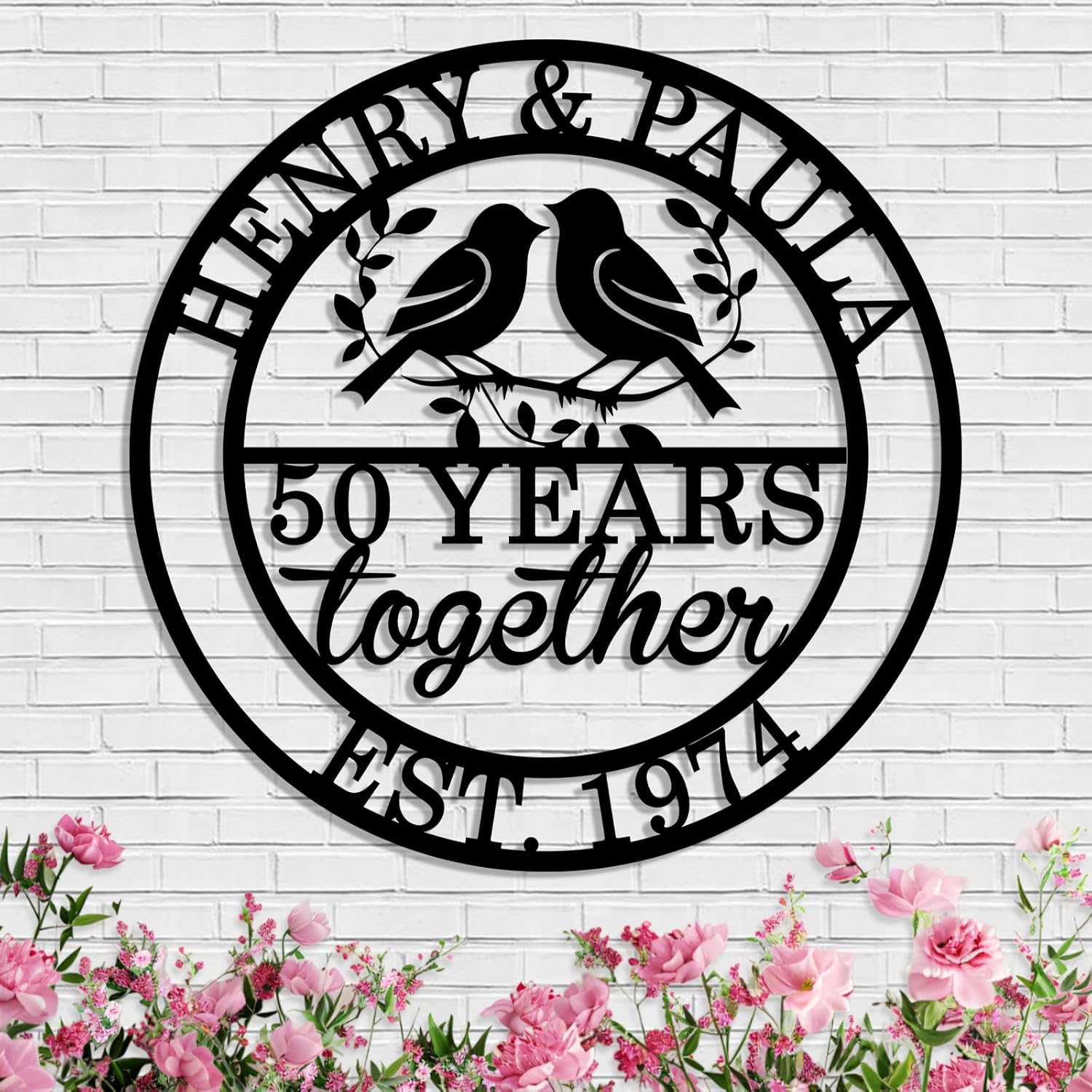 Personalized Wedding Anniversary Metal Signs for Couple Parents, Any Year Anniversary Sign, Wedding Signs,-MetalsignX