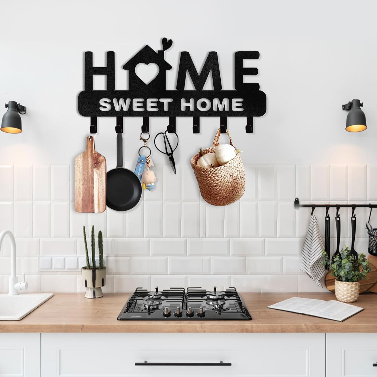 Personalized Key Holder for Wall, Custom Forest Deer Coat Rack Wall Hanging-MetalsignX