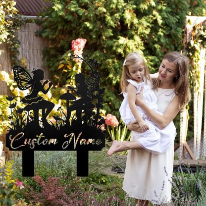 Handcrafted Fairy Garden Stake , Rustic Metal Sign for Magical Yard Spaces-MetalsignX