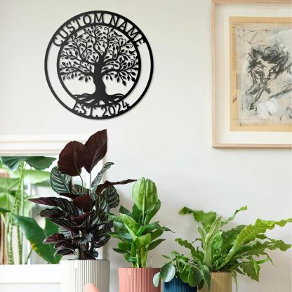 Personalized Metal Sign, Custom Oak Tree Yard Sign, Outdoor Metal Wall Art-MetalsignX