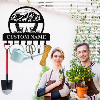 Personalized Key Holder for Wall, Custom Camping Wall Key Hooks with Name-MetalsignX