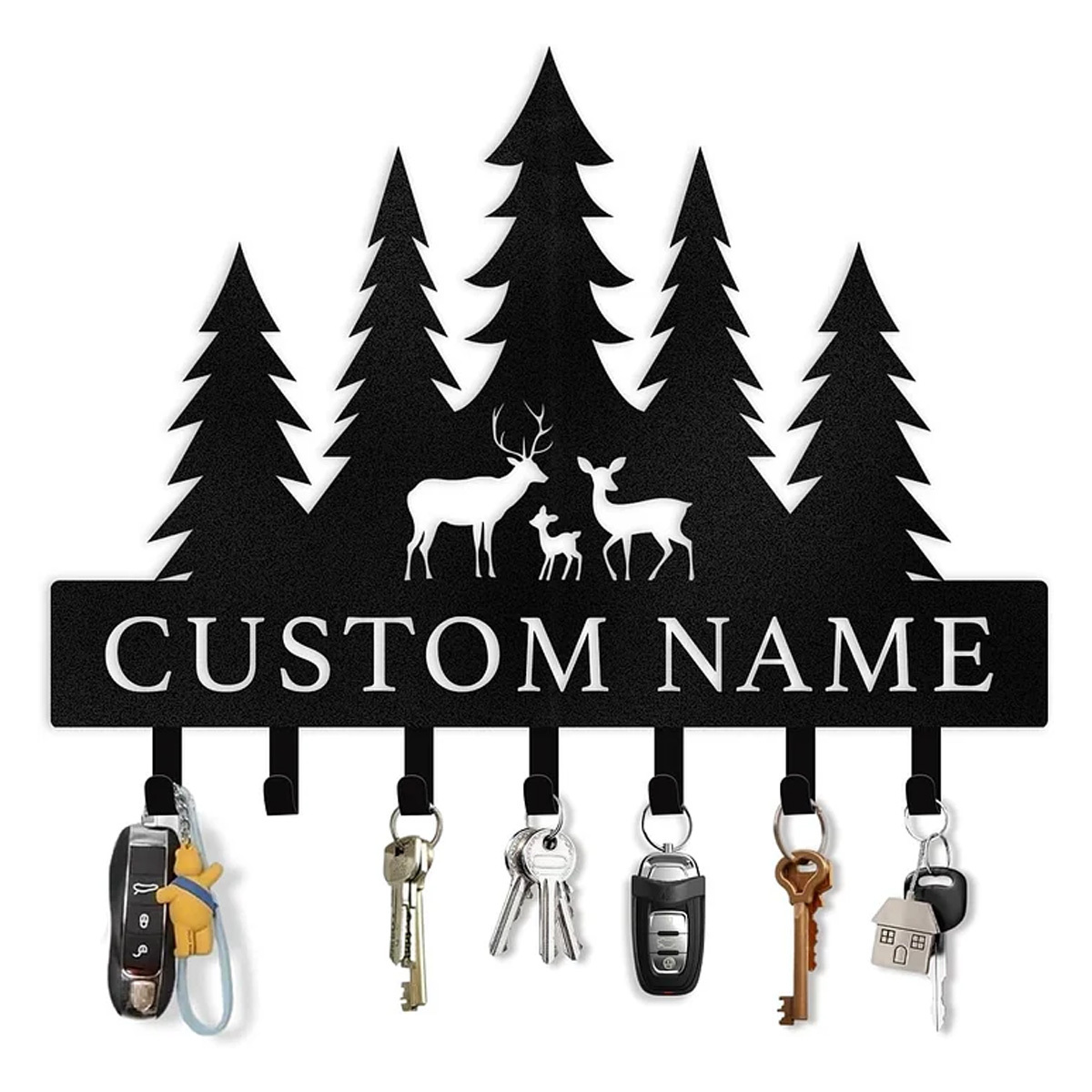Custom Polar Deer  Key Holder, Personalized Key Hanger  for Entryway | Stylish Key Organizer-MetalsignX