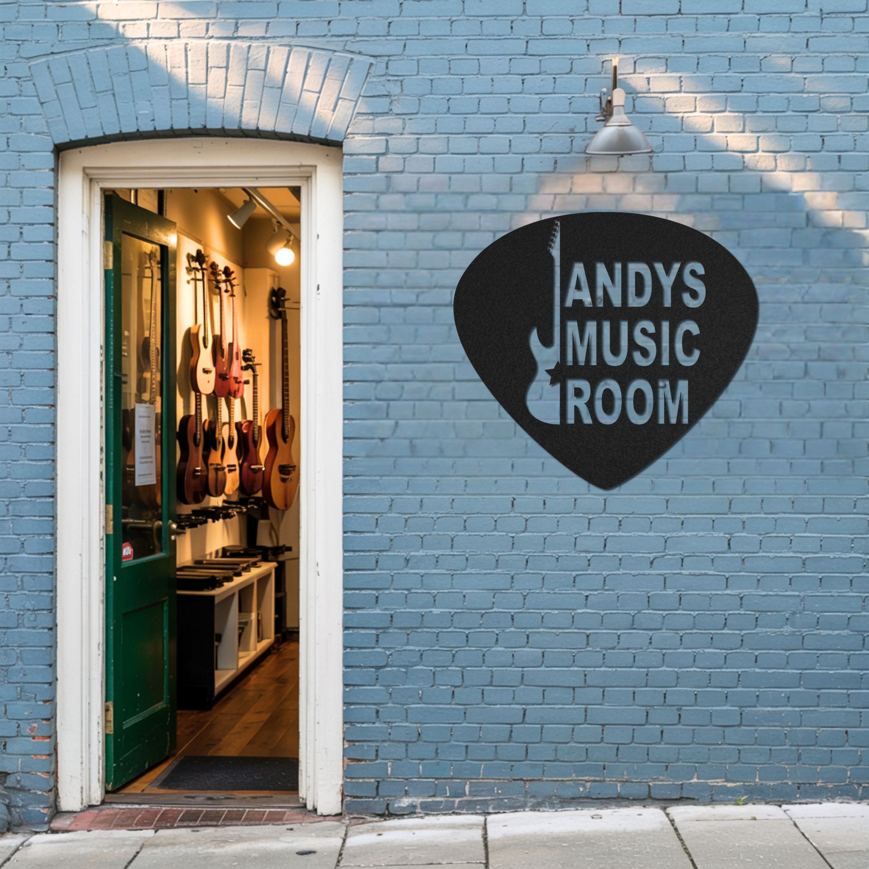 Customized Metal Sign, Personalized Musical Theme Metal Sign, Guitar Wall Art, Music Room Accessories, Custom Guitar Wall Decor for Bedroom Studio Mancave, Music Teacher Gifts