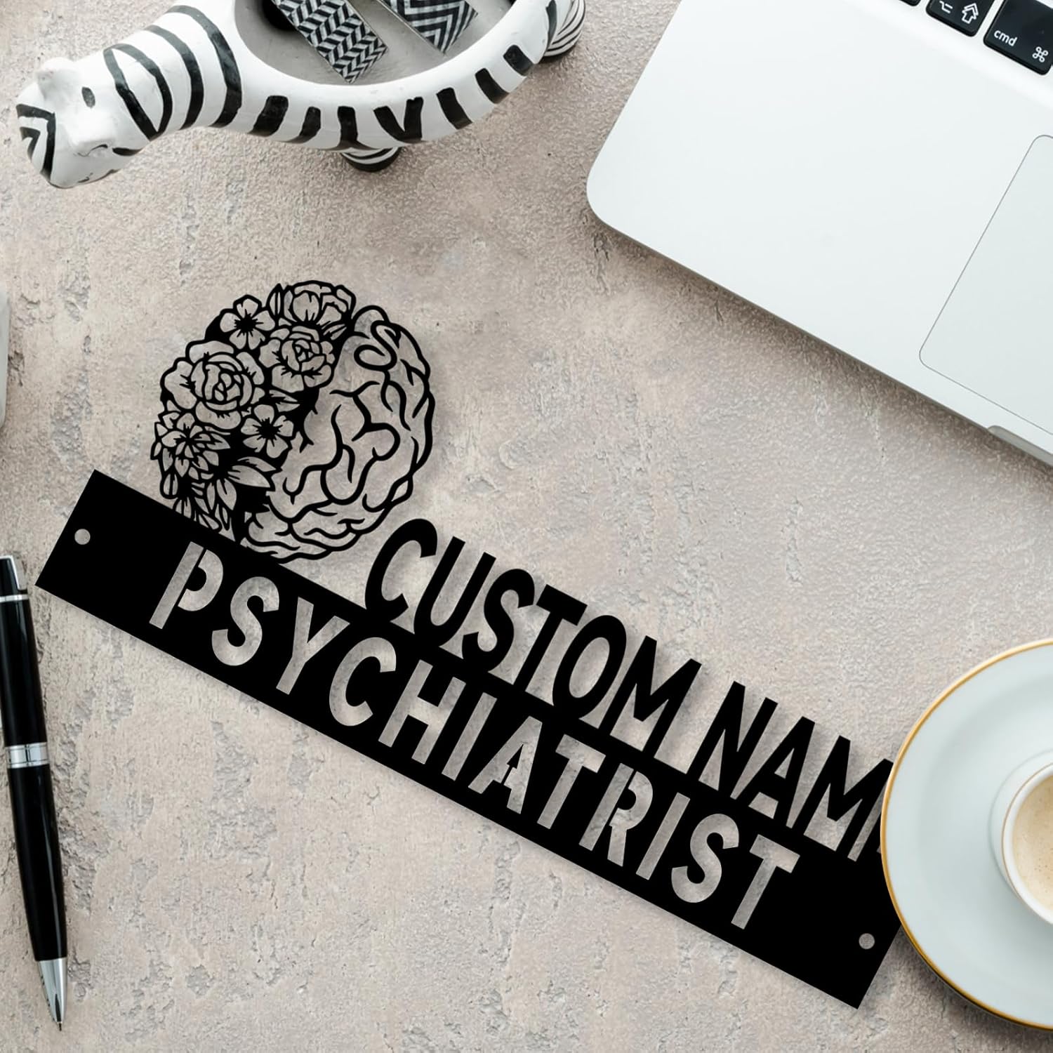  Custom Family Name Plate for Desk, Metal Sign Name Tags, Personalized Desk Accessories-MetalsignX