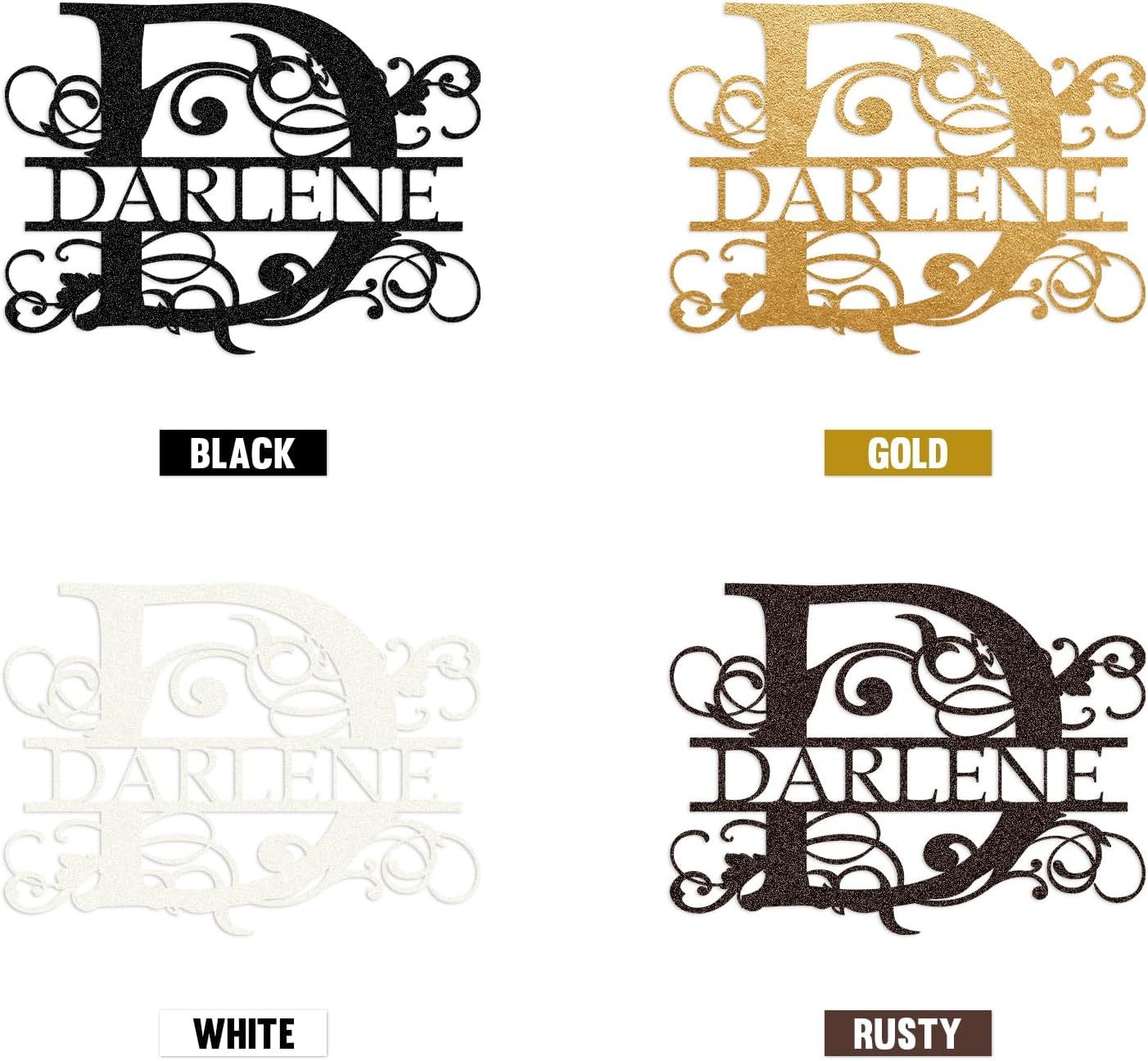 Custom Metal Signs, Family Name & Split Letter Monogram Wall Decor, Outdoor Metal Art & Personalized Wedding Gifts-MetalsignX