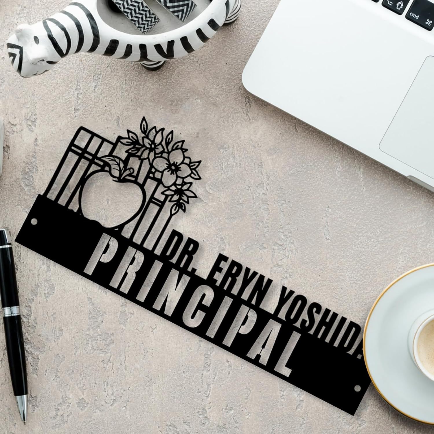  Custom Family Name Plate for Desk, Metal Sign Name Tags, Personalized Desk Accessories-MetalsignX