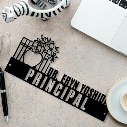  Custom Family Name Plate for Desk, Metal Sign Name Tags, Personalized Desk Accessories-MetalsignX