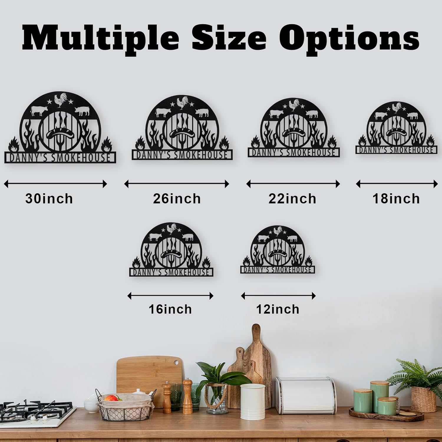 Personalized Kitchen Wall Plaque - Coffee, BBQ & Wine Metal Art for Food Lovers-MetalsignX