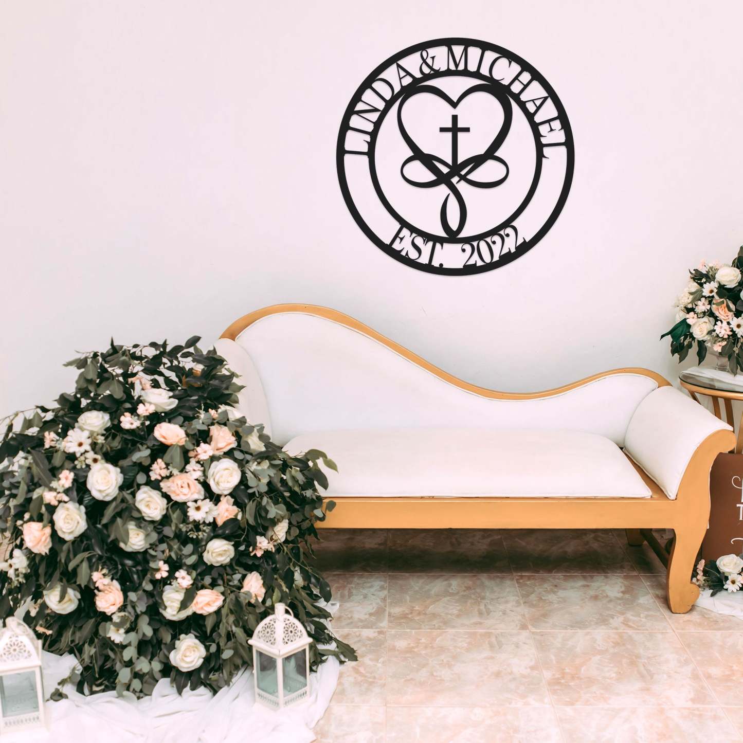 Personalized 100% Handmade Wedding Metal Sign of Name And Special Date Love Sign-MetalsignX