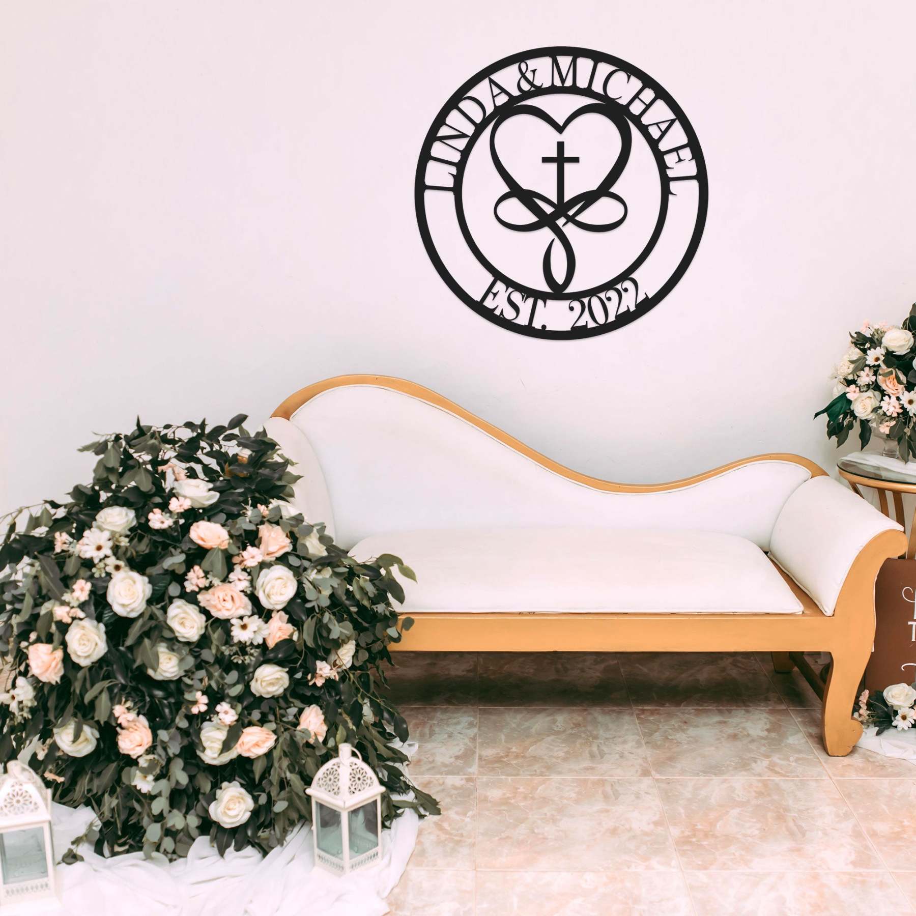 Personalized 100% Handmade Wedding Metal Sign of Name And Special Date Love Sign-MetalsignX