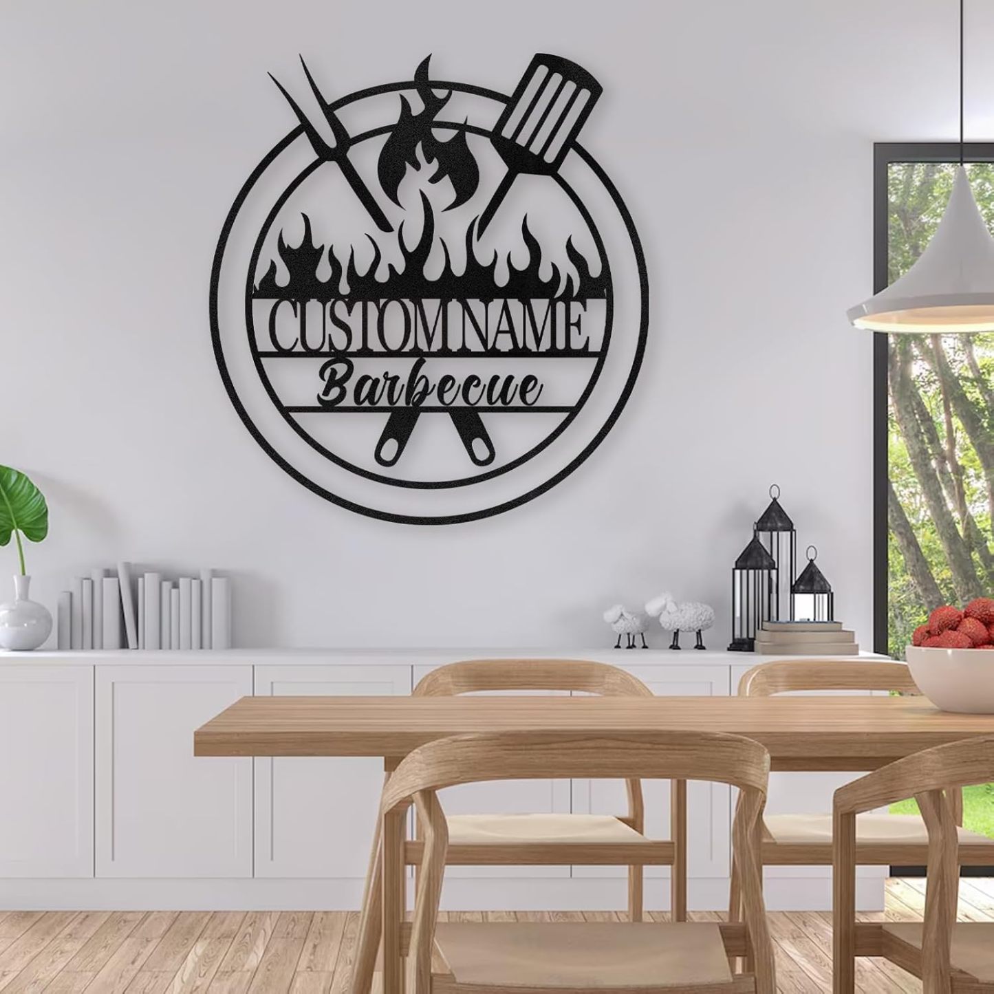 Personalized Kitchen Wall Plaque - Coffee, BBQ & Wine Metal Art for Food Lovers-MetalsignX