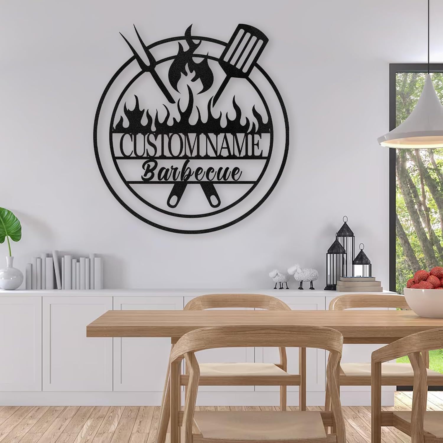 Personalized Kitchen Wall Plaque - Coffee, BBQ & Wine Metal Art for Food Lovers-MetalsignX