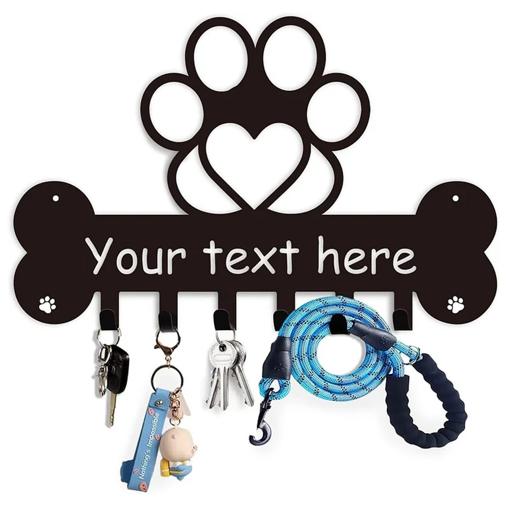 Personalized Dog Leash Holder for Wall, Dog Decor Gifts for Dog Lovers-MetalsignX