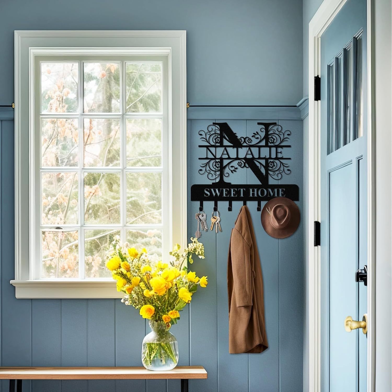 Personalized Key Holder for Wall, Custom Camping Wall Key Hooks with Name-MetalsignX