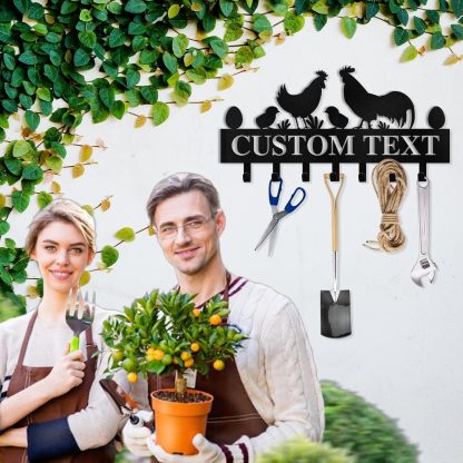 Personalized Key Holder for Wall, Key Rack Wall Mount with Chicken Design-MetalsignX