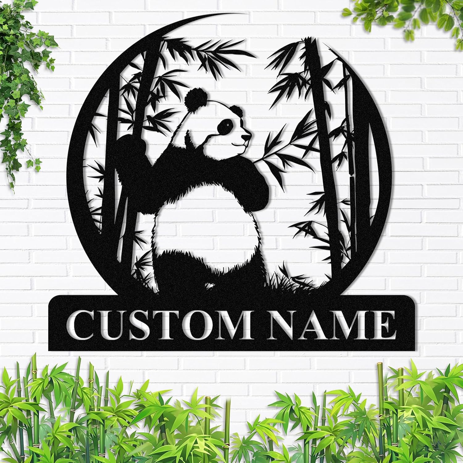 Personalized Panda Iron Sign , Rustic Metal Wall Art for Animal Lovers & Home Decor-MetalsignX