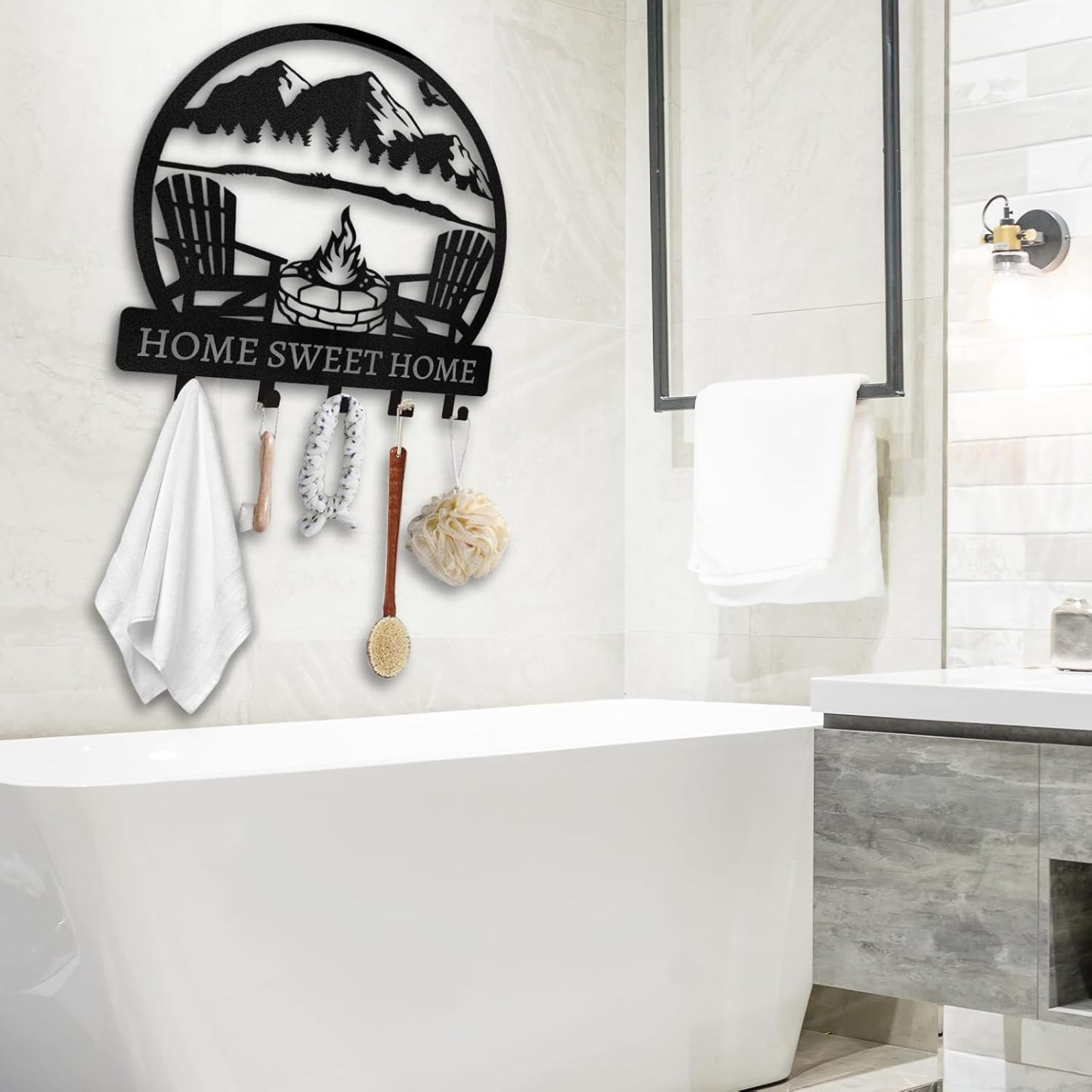 Personalized Mountain Design Key Holder for Wall-MetalsignX