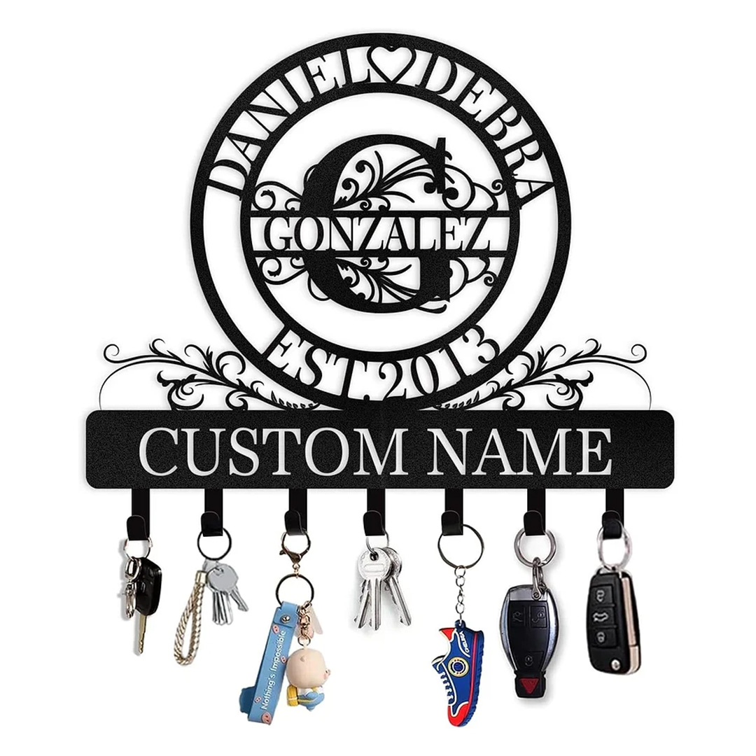 Personalized Key Holder for Wall, Custom Forest Deer Coat Rack Wall Hanging-MetalsignX