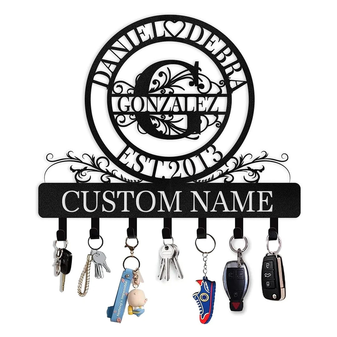 Personalized Key Holder for Wall, Custom Forest Deer Coat Rack Wall Hanging-MetalsignX