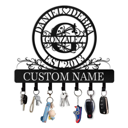 Personalized Key Holder for Wall, Custom Forest Deer Coat Rack Wall Hanging-MetalsignX