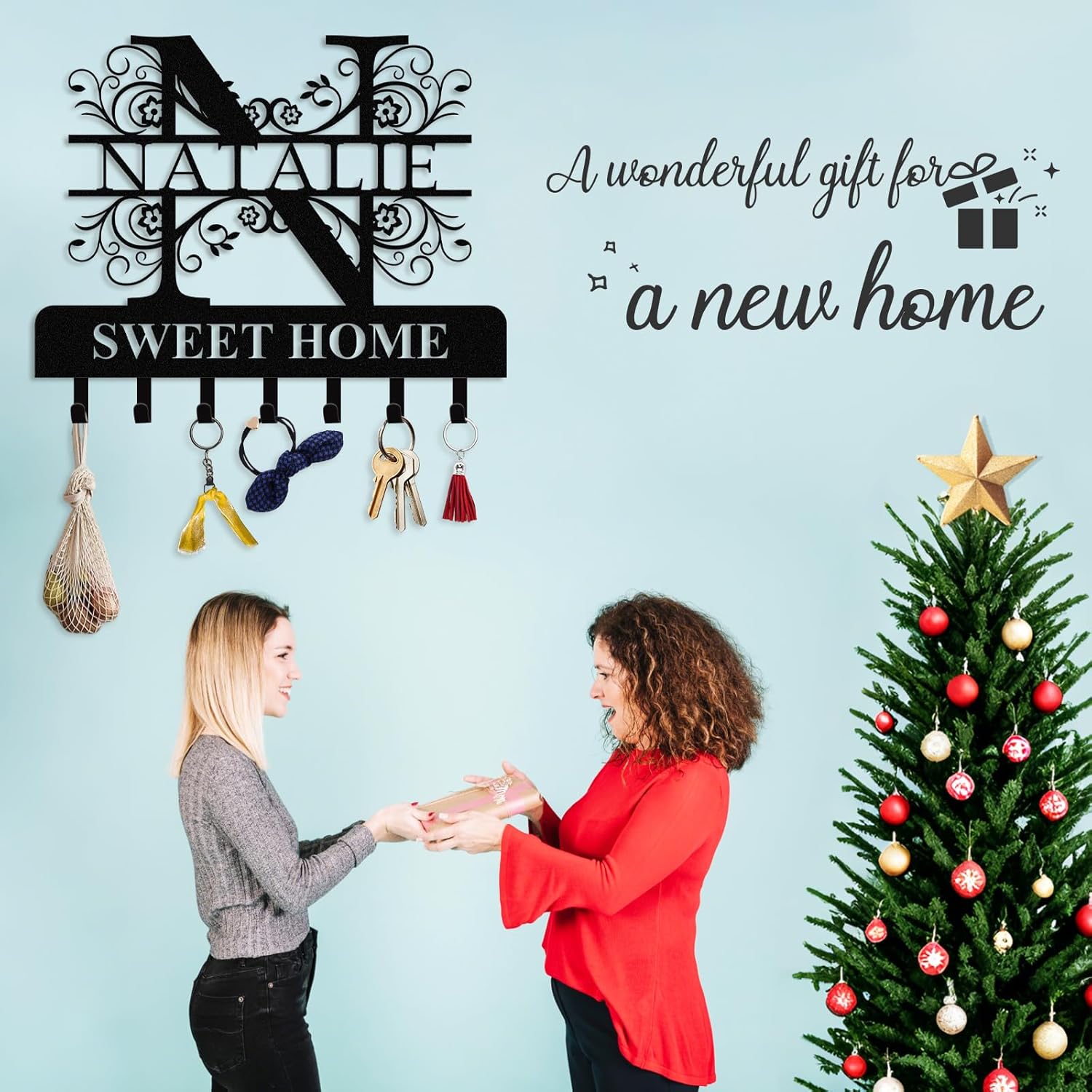 Personalized Key Holder for Wall, Custom Camping Wall Key Hooks with Name-MetalsignX