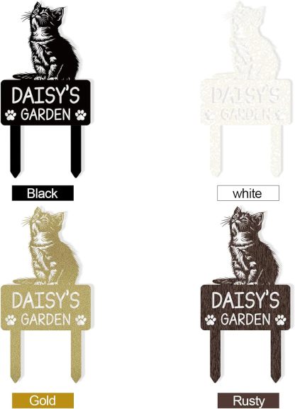 Personalized Pet Memorial Garden Stake, Custom Cat Headstone for Outdoor Decor | Memorial Plaque for Lost Pets-MetalsignX