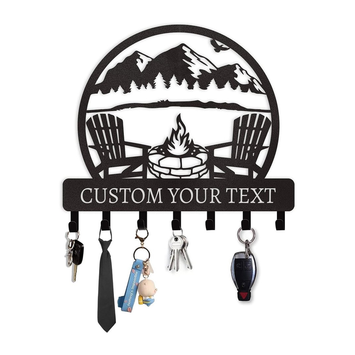 Personalized Key Holder for Wall, Custom Family Name Key Rack Holder-MetalsignX