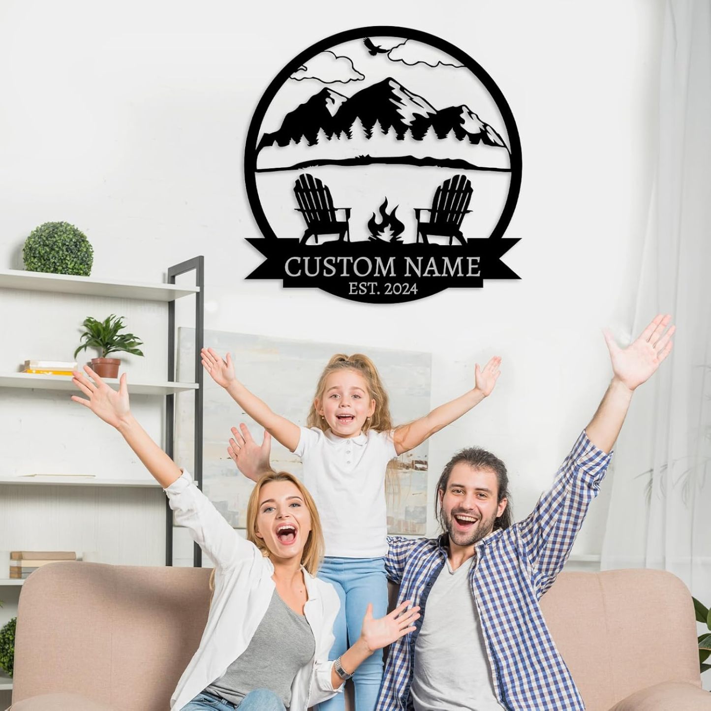 Personalized Campfire Metal Sign , Rustic Outdoor Wall Decor for Campgrounds-MetalsignX