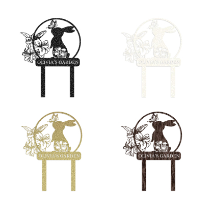 Personalized Rabbit Metal Garden Signs | Farm Animal Sign | Rabbit Sympathy Gift | Garden Signs Plaque Outdoor Decor-MetalsignX