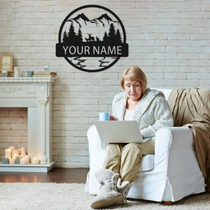 Custom Signs Outdoor Metal, Mountain Design, Personalized Camping Gifts-MetalsignX