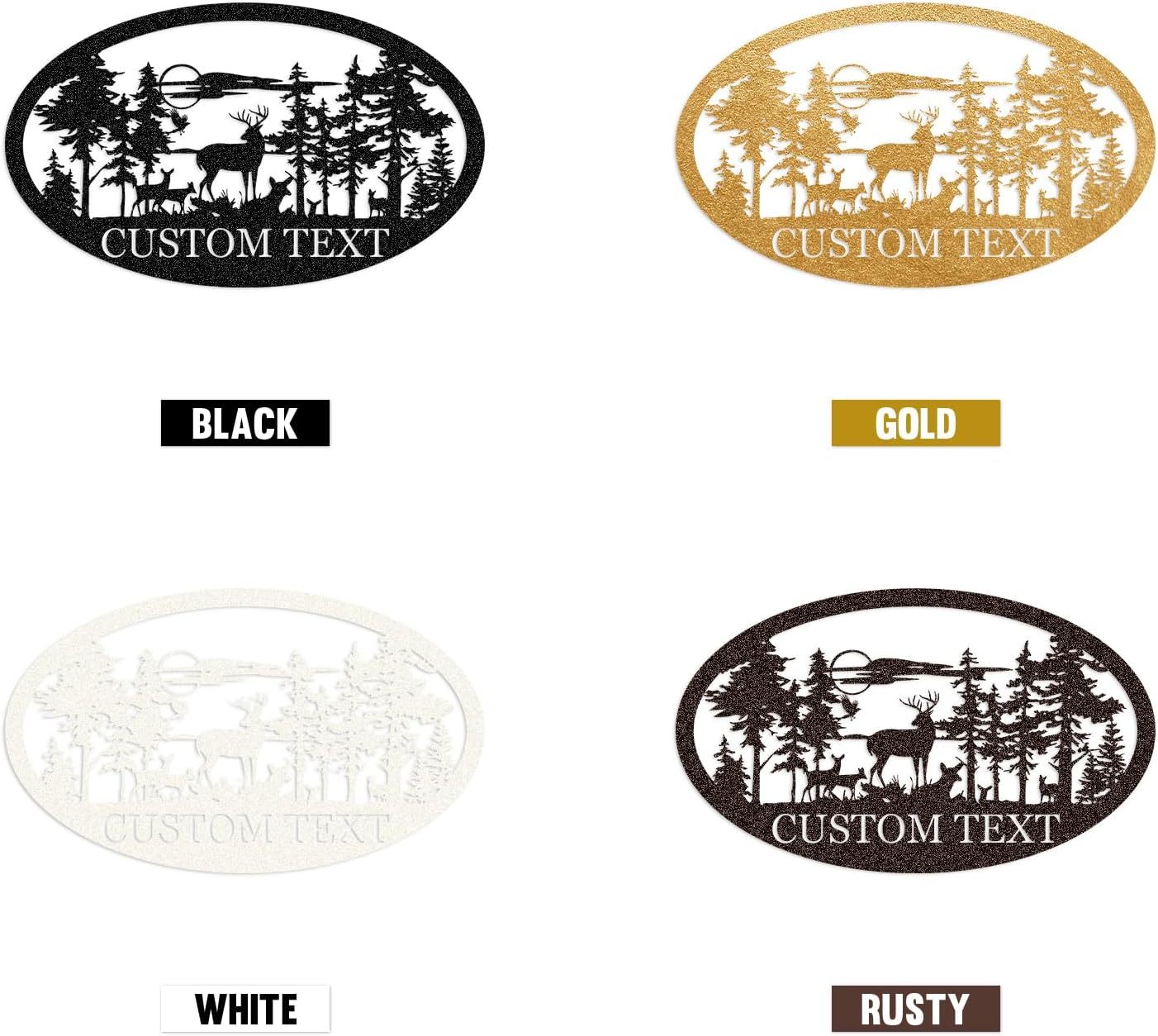 Personalized Deer Metal Cabin Sign, Custom Buck Hunter Gift, Family Name & Monogram Sign, Outdoor Hunting Porch Decor, Gift for Him-MetalsignX