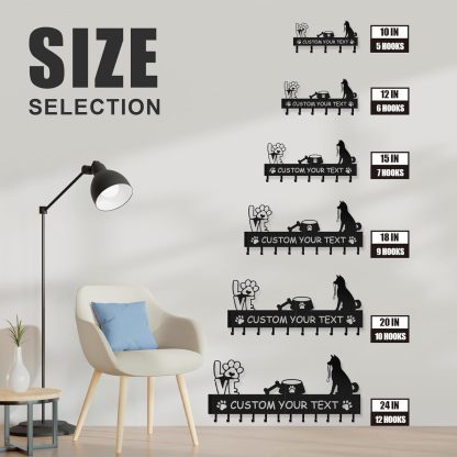 Custom Dog Leash Holder for Wall, Custom Metal Key Holder Wall Mount-MetalsignX