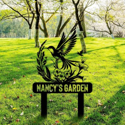 Personalized Garden Sign, Custom Bird Metal Garden Stake Sign, Garden Signs for Outside, Metal Lawn Art, Metal Signs Customized, Garden Signs Decorative Outdoor, Patio Plaque Decor