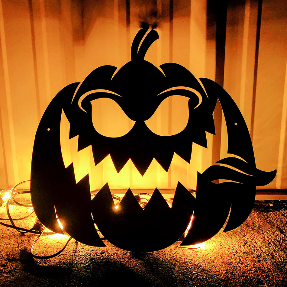 Halloween Evil Pumpkin Metal Sign, Scary Pumpkin Wall Decor, Spooky Halloween Decoration, Haunted House Outdoor Sign