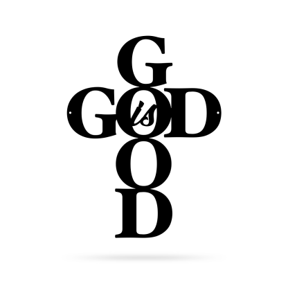 God is Good Wall Art, Christian Cross Metal Sign, Religious Home Wall Decor for Faith and Inspiration