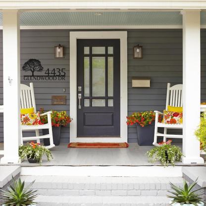 Custom Oak Address Sign, Personalized Metal House Number Sign, Outdoor Oak Tree Metal Address Plaque for Home Wall or Yard Decor