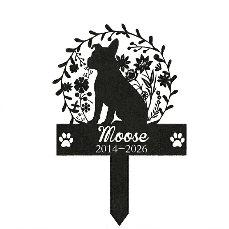 Moose-Custom Dog Memorial Stake Metal Sign