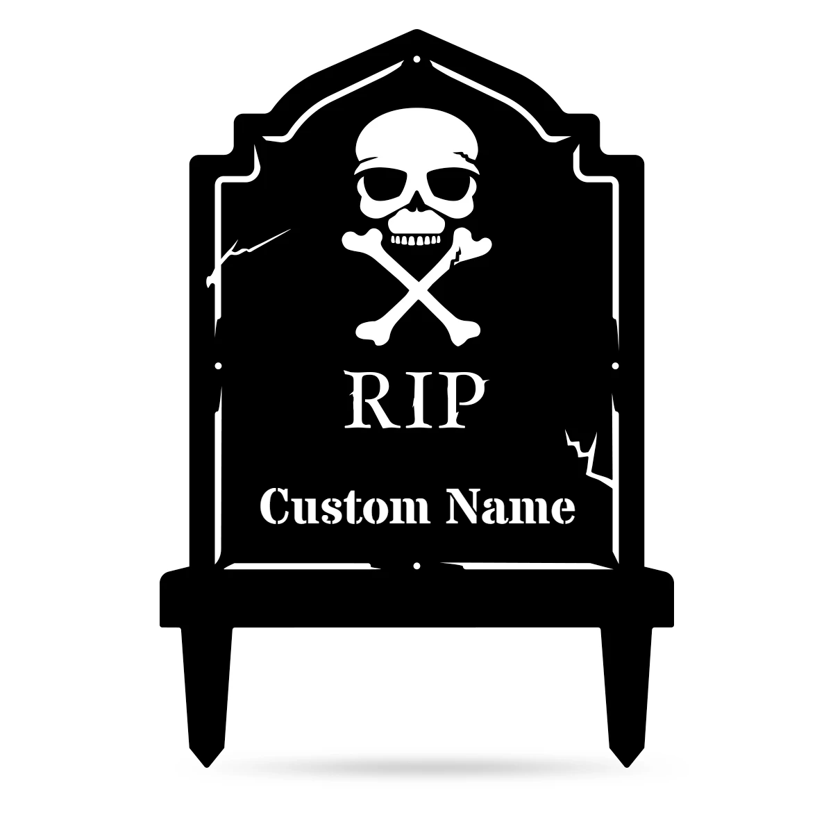 Custom Halloween Tombstone Yard Stake, Personalized RIP Graveyard Sign, Spooky Metal Halloween Outdoor Decoration