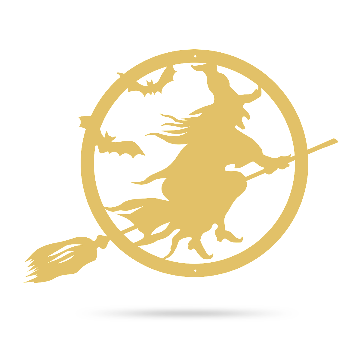 Halloween Witch Riding Broom Metal Sign, Spooky Witch Wall Decor, Outdoor Halloween Decoration, Haunted House Door Hanging