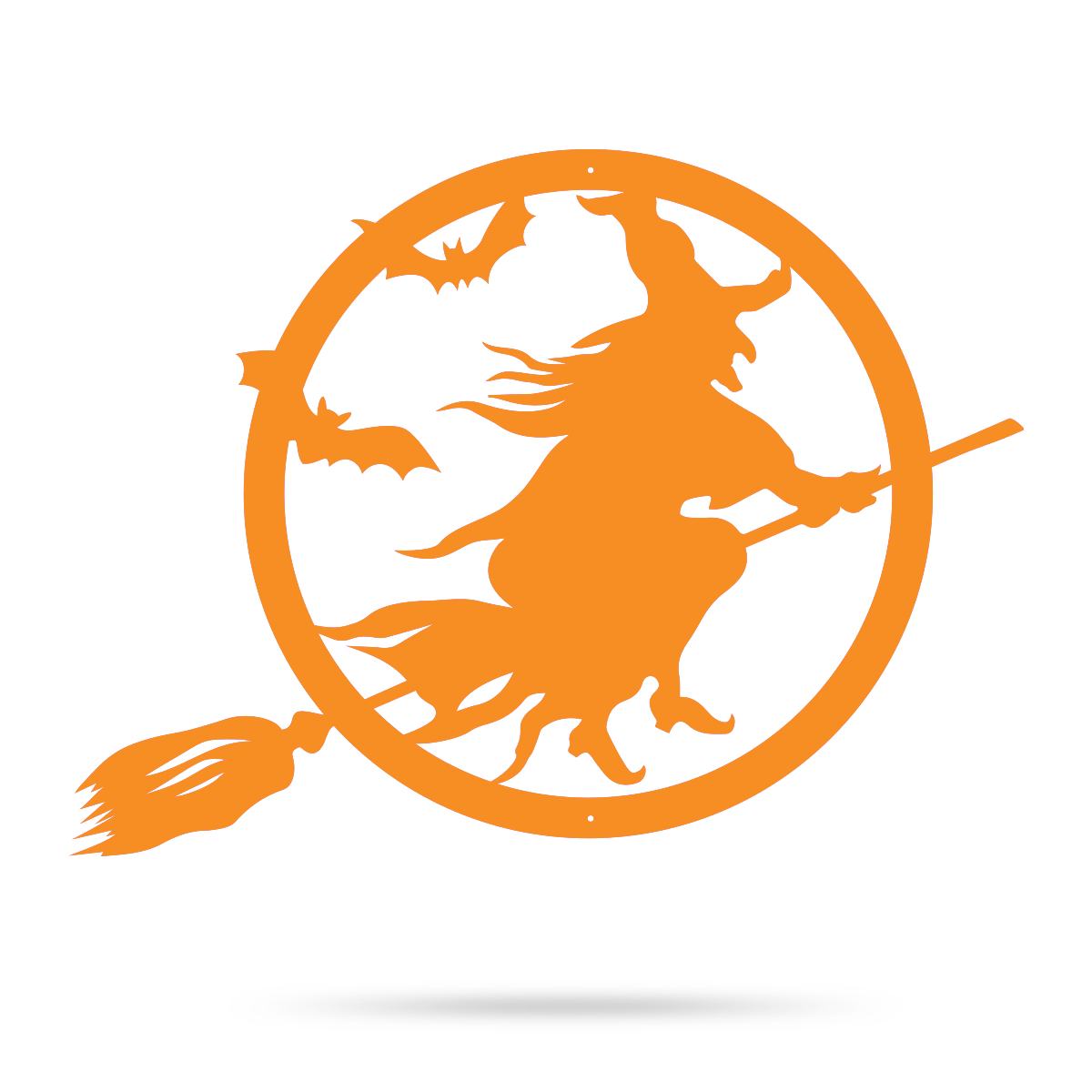 Halloween Witch Riding Broom Metal Sign, Spooky Wall Decor, Outdoor Halloween Decoration for Front Door and Haunted House