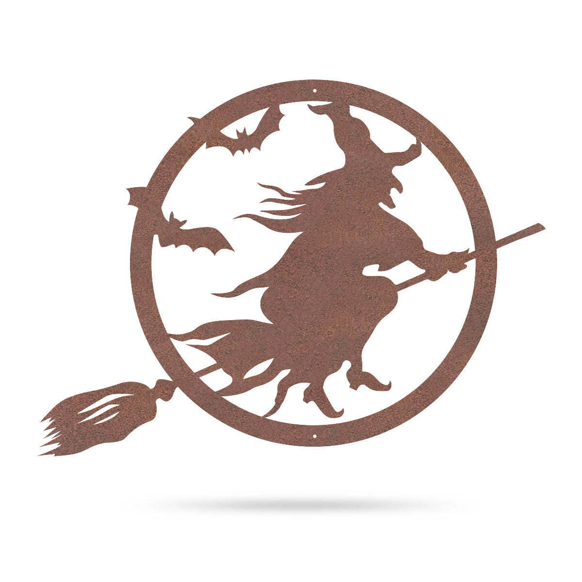 Halloween Witch Riding Broom Metal Sign, Spooky Witch Wall Decor, Outdoor Halloween Decoration, Haunted House Door Hanging