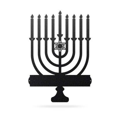 Personalized Hanukkah Metal Wall Art, Menorah Monogram, Custom Family Name Menorah Sign for Holiday D��cor