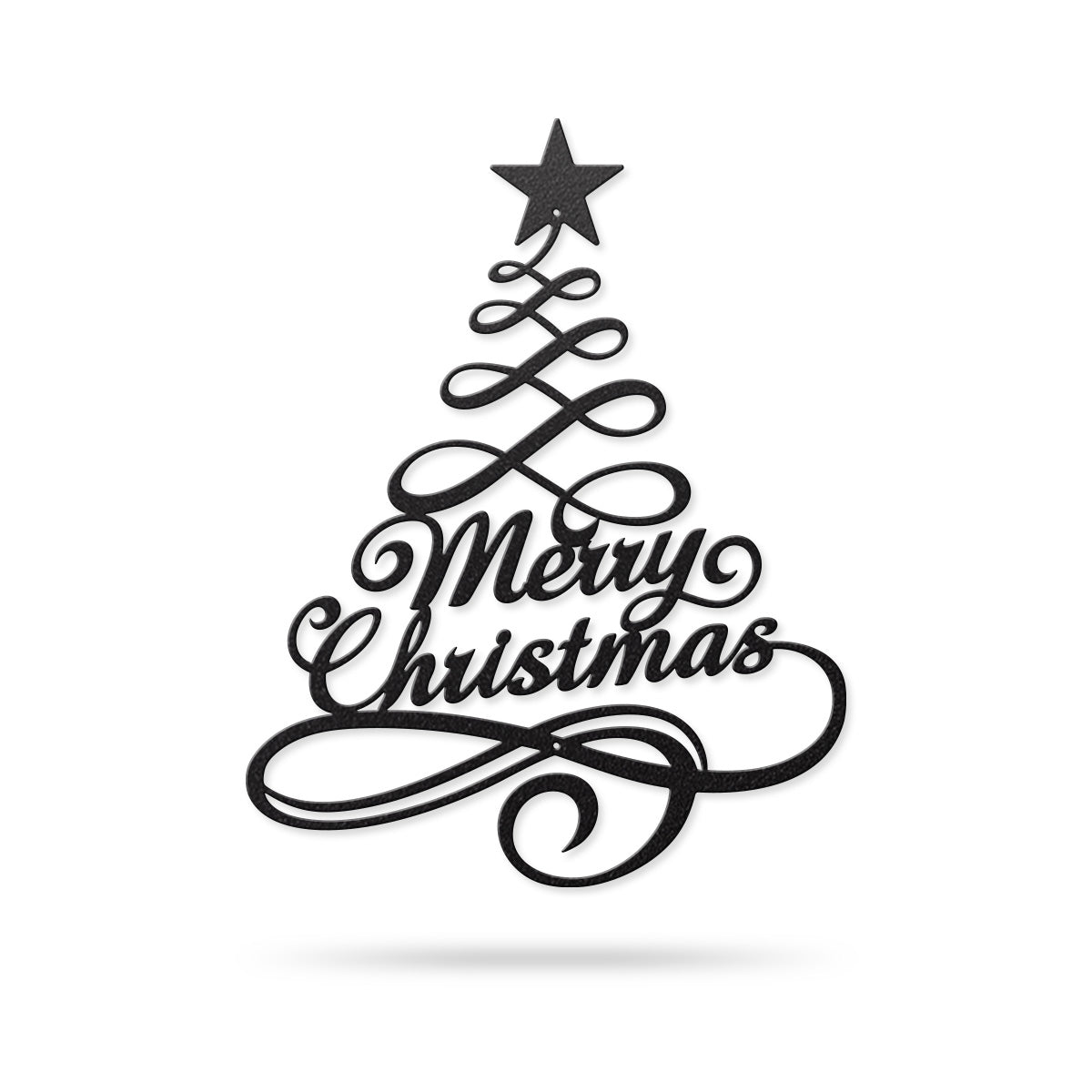 Swirly Christmas Tree Wall Decor, Elegant Metal Merry Christmas Sign, Holiday Tree Wall Art for Home or Outdoor Decoration